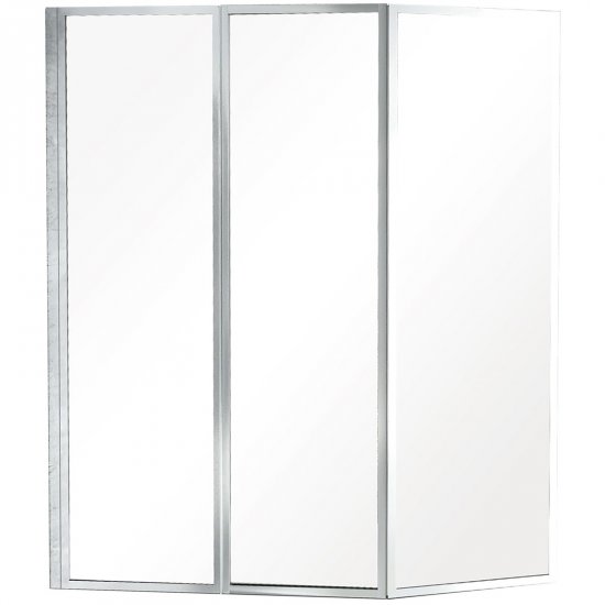 BESCO Parawan nawannowy AMBITION PREMIUM chrom 130x140 trzyskrzydłowy transparentny PAP-3S