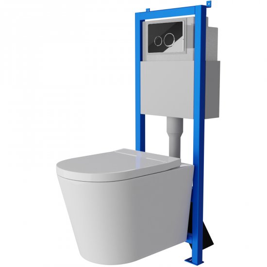 LAVITA Zestaw podtynkowy mechaniczny LAV101 40, miska wirowa VERSONI, przycisk chrom 4.2