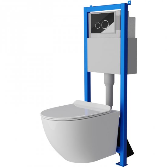 LAVITA Zestaw podtynkowy mechaniczny LAV101 40, miska SOFI SLIM, przycisk chrom 4.2