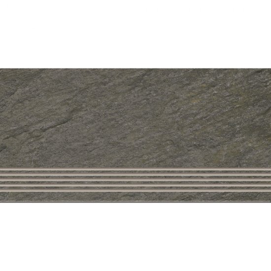 Gres szkliwiony stopnica RUBBLE anthracite 29,8x59,8 gat. I