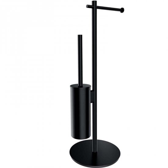 OMNIRES Stojak na papier i szczotkę WC MODERN PROJECT czarny mat MP60810BL