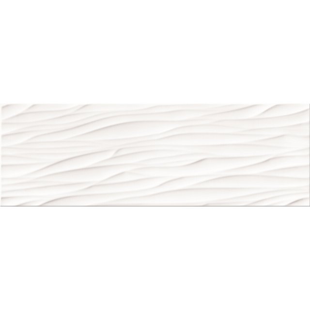 Płytka ścienna STRUCTURE PATTERN white structure glossy waves 25x75 gat. I