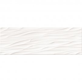 Płytka ścienna STRUCTURE PATTERN white structure glossy waves 25x75 gat. I