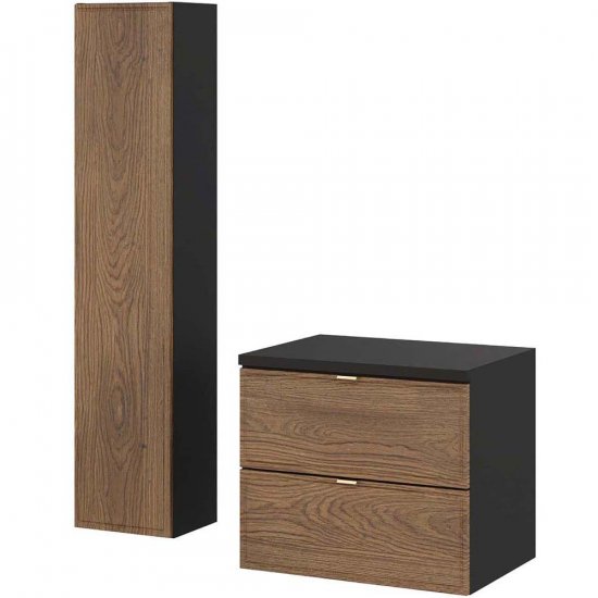 COMAD Zestaw mebli TALIA CASELLA szafka z blatem BLACK 60 cm, słupek 30 cm