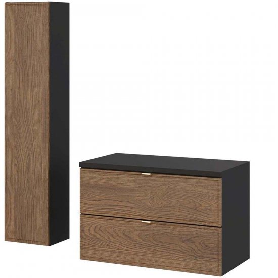 COMAD Zestaw mebli TALIA CASELLA szafka z blatem BLACK 80 cm, słupek 30 cm