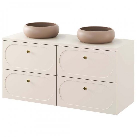 COMAD Zestaw mebli DONNA SAND 2 szafki z blatem SAND 120 cm, 2 umywalki WIKI