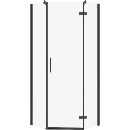 CERSANIT Kabina prysznicowa pięciokątna JOTA prawa czarna 80x80x195 szkło transparentne S160-011