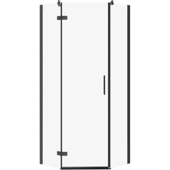 CERSANIT Kabina prysznicowa pięciokątna JOTA lewa czarna 80x80x195 szkło tranparentne S160-012