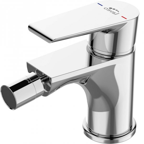 LAVEO Bateria bidetowa stojąca LARGO z korkiem klik-klak chrom BAH_032D