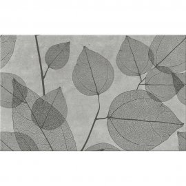 Płytka ścienna inserto LUSSI light grey leaf A mat 25x40 gat. I