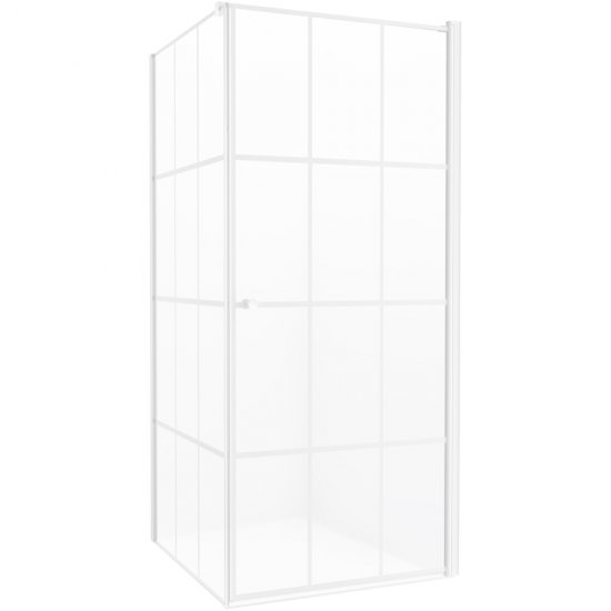 NEW TRENDY Kabina prysz SUPERIA WHITE PRAWA kwad 90x90x195 szkło czyste 6mm z powł kratka K-0795