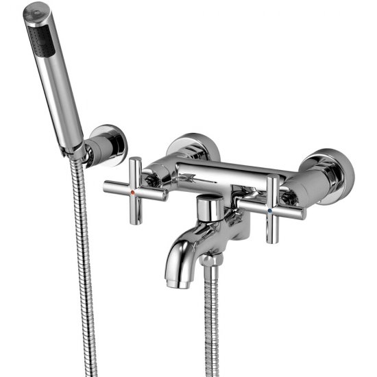 OMNIRES Bateria wannowa ścienna MODERN chrom połysk z zestawem prysznicowym C304CR