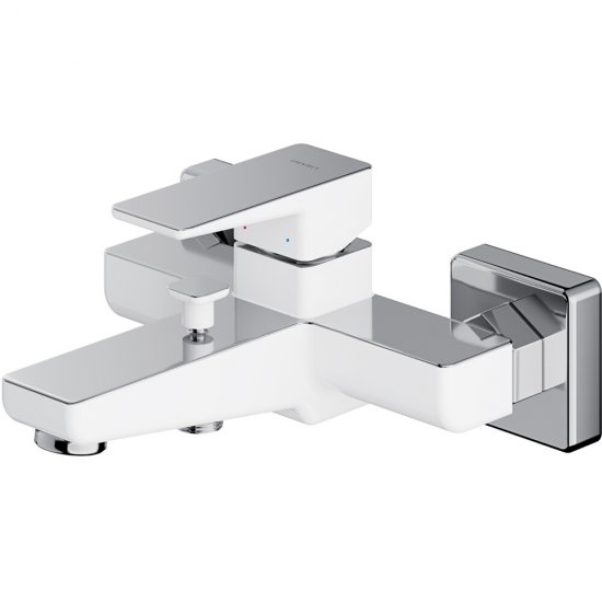 OMNIRES Bateria wannowa ścienna PARMA chrom biały połysk PM7430CRB