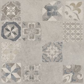 Gres szkliwiony VITORIA light grey patchwork mat 59,3x59,3 gat. I