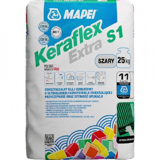 Zaprawa klejowa do płytek MAPEI Keraflex Extra szary 25 kg