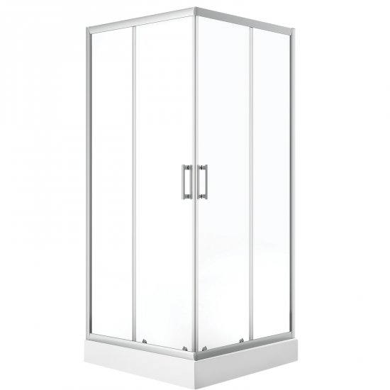 LAVEO Kabina prysznicowa kwadratowa DESNA z brodzikiem 80x80x201 chrom JKDD086K
