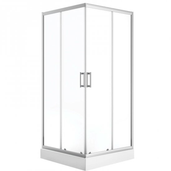 LAVEO Kabina prysznicowa kwadratowa DESNA z brodzikiem 90x90x201 chrom JKDD096K