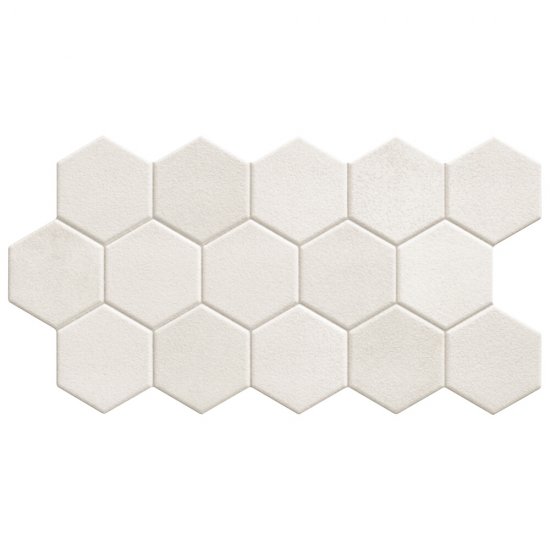 Gres szkliwiony hiszpański Realonda HEX WHITE mat 26,5x51 gat. I