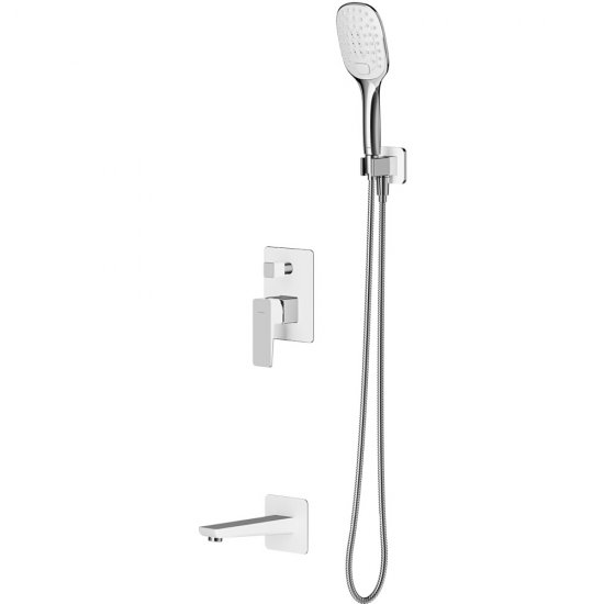 OMNIRES System wannowy podtynkowy PARMA chrom biały połysk SYSPMW01CRB