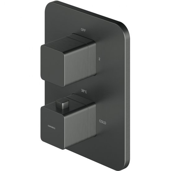 OMNIRES Bateria prysznicowo-wannowa podtynkowa PARMA grafit szczotkowany termostatyczna PM7436GR