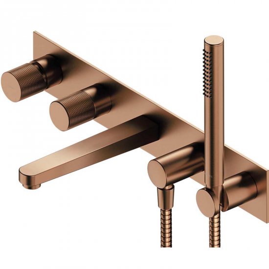 OMNIRES Bateria wannowa CONTOUR 5-otworowa podtynkowa miedź szczotkowana CT8037-1CPB