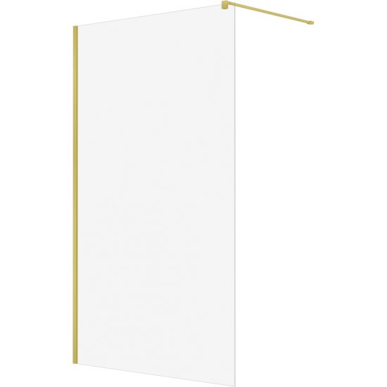 NEW TRENDY Kabina VELIO SATIN GOLD walk-in 100x200 szkło czyste 8mm z powłoką D-0191B