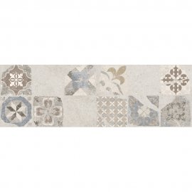 Płytka ścienna VITORIA light grey patchwork satin 29x89 gat. I