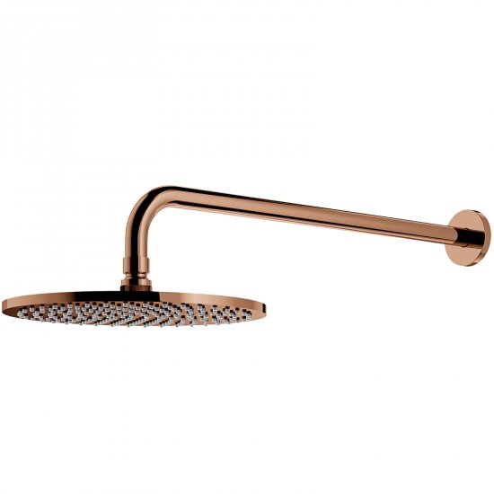 OMNIRES Deszczownica SLIMLINE o25 cm z ramieniem miedź połysk WGSET1CP