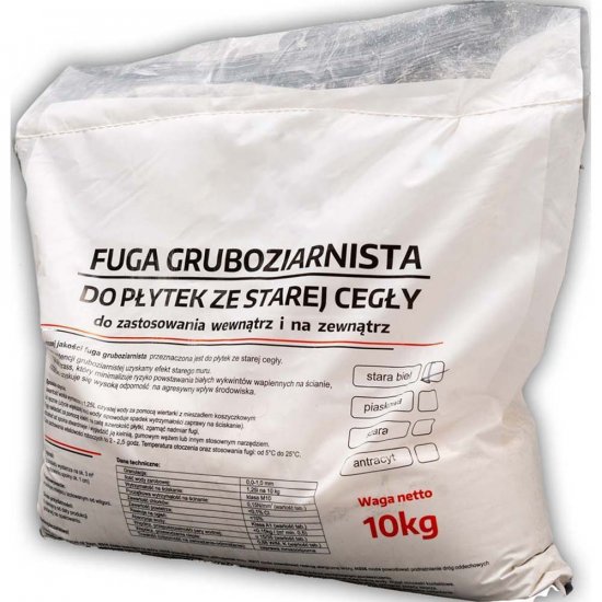 Fuga do płytek z cegły stara biel 10 kg