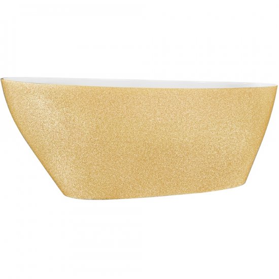BESCO Wanna wolnostojąca GOYA GLAM XS 142x62 cm złota standardowy klik-klak chrom #WMD-140-GZ