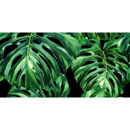 Płytka ścienna dekoracyjna Alfa-Cer MONSTERA BLACK DEC. B glossy 29,8x59,8 gat. I