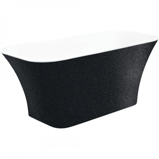 BESCO Wanna wolnostojąca ASSOS S-LINE GLAM 160x70 cm grafit klik-klak chrom #WMD-160-ALG