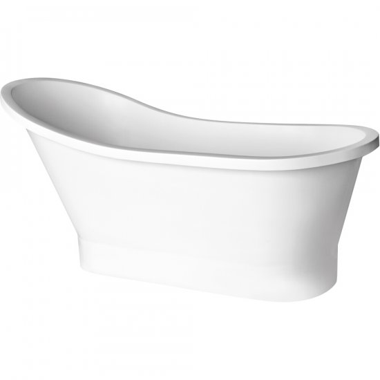 BESCO Wanna wolnostojąca GLORIA 150x66 klik-klak biały czyszczony od góry #WMD-150-GLW