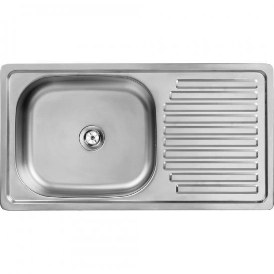 KUCHINOX Zlewozmywak stalowy TRAFIS 1-komorowy z ociekaczem inox gładki SKN_011T