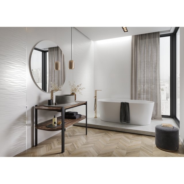 Płytka ścienna OLA BIANCA white structure satin 24x74 gat. II