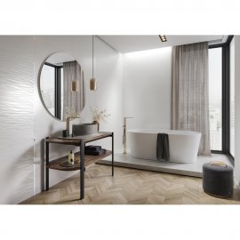 Płytka ścienna OLA BIANCA white structure satin 24x74 gat. II