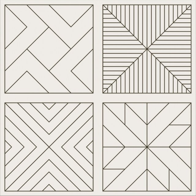 Gres szkliwiony LOVELY PATCHWORK TETRIS white-black mat 29,8x29,8 gat. I