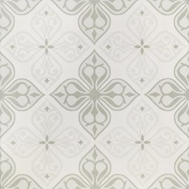 Gres szkliwiony PATCHWORK CONCEPT white-grey flores satin 29,8x29,8 gat. I