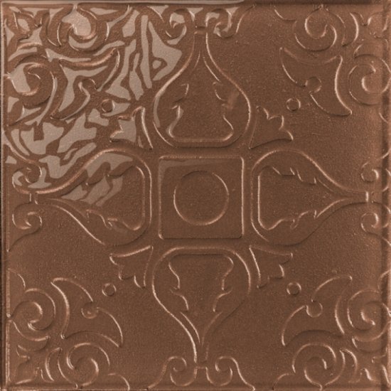Płytka ścienna inserto CRYSTAL PALACE brown A glossy 20x20 gat. I